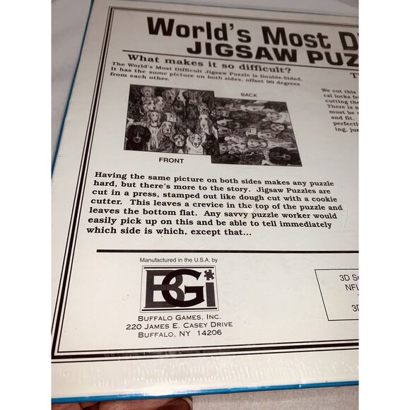 Vtg Cats Worlds Most Difficult Jigsaw Puzzle Double Sided 529 Pieces 1995 Sealed - Picture 7 of 9